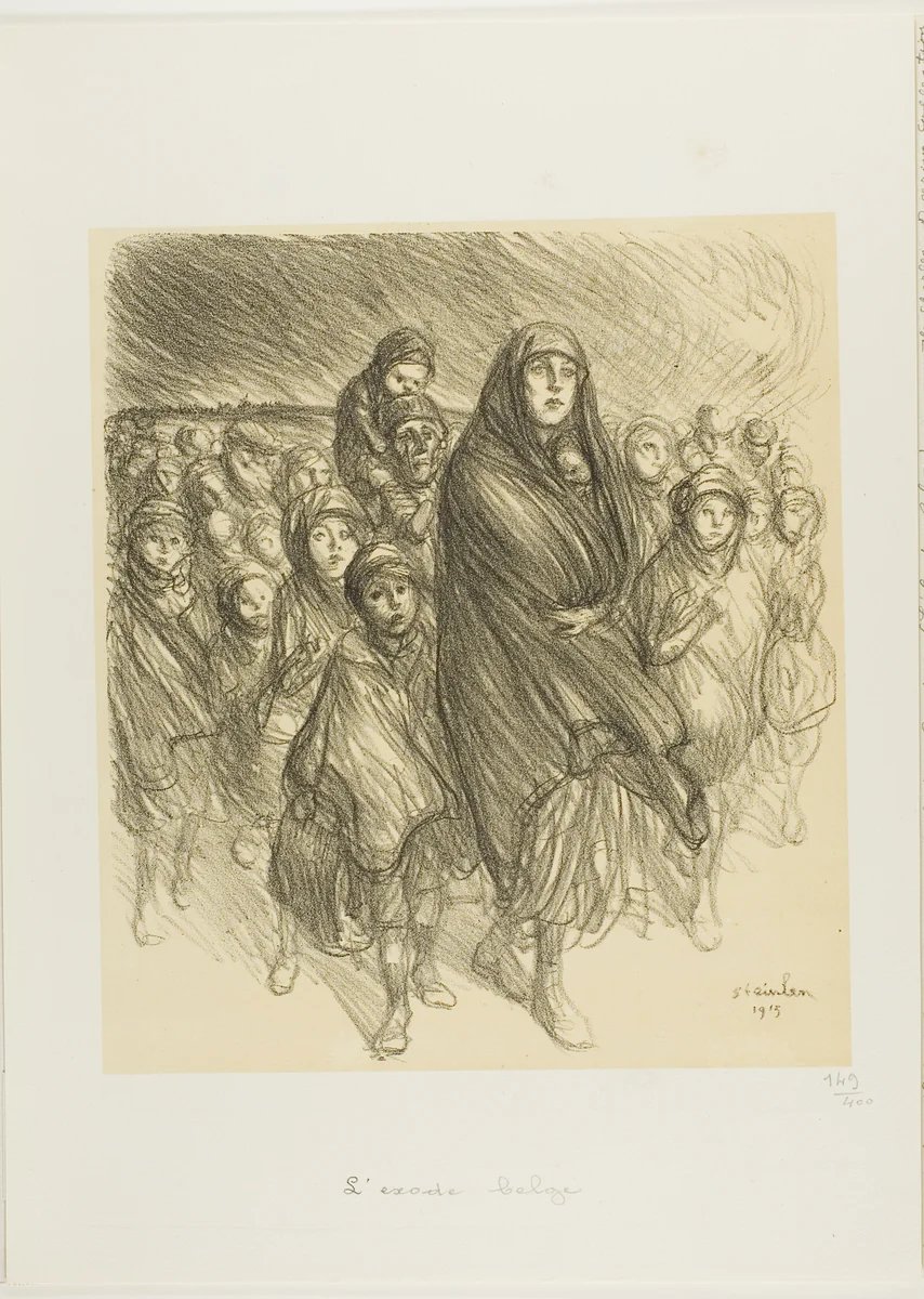 The Belgian Exodus by Théophile Alexandre Steinlen, print, 1915