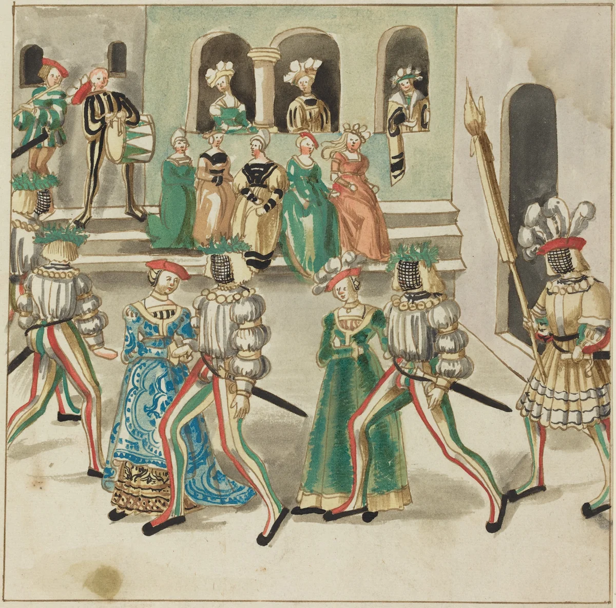 Masquerade by German 16th Century, drawing, 1515