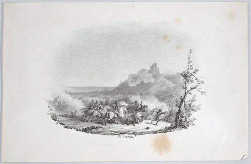 Cavalry Combat at the Battle of Arques by Horace Vernet, print, 1815-1825