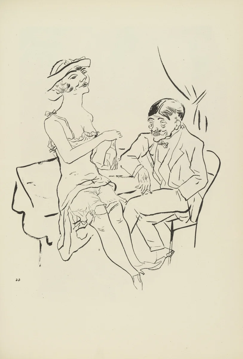 Separé (plate, folio 27) from Ecce Homo by George Grosz, illustrated book, 1922