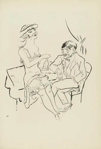Separé (plate, folio 27) from Ecce Homo by George Grosz, illustrated book, 1922