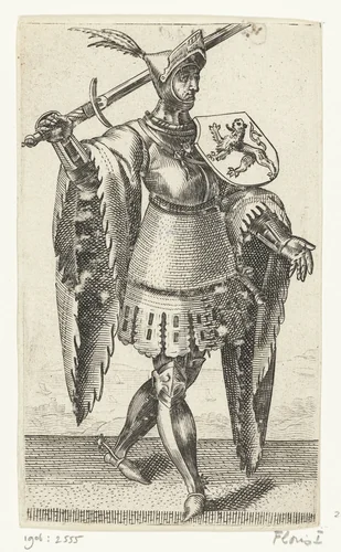 Portret van Floris I, graaf van Holland by Adriaen Matham, print, 1620
