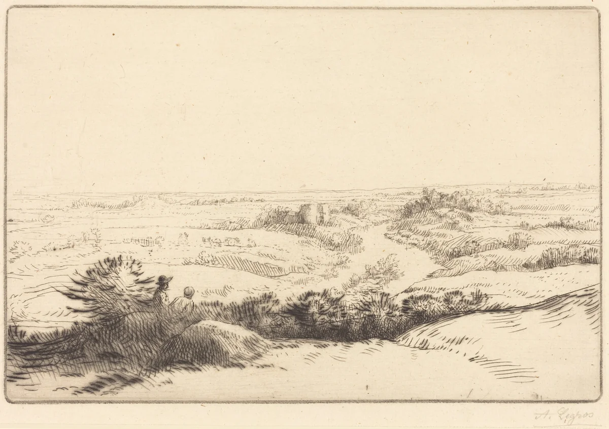 Prospect (Le point de vue) by Alphonse Legros, print, 1837-1911