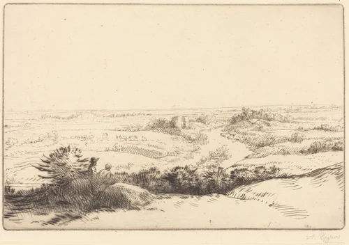 Prospect (Le point de vue) by Alphonse Legros, print, 1837-1911