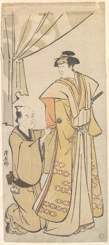 The Actor Nakamura Rikō I with an Attendant by Torii Kiyonaga (鳥居清長), print, 1774-1794