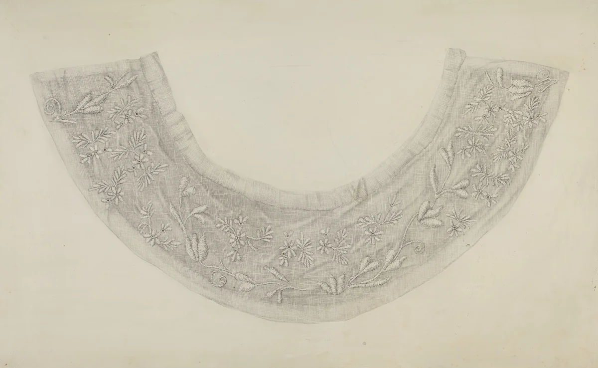 Embroidered Linen Collar by Edith Miller, index of american design, 1938