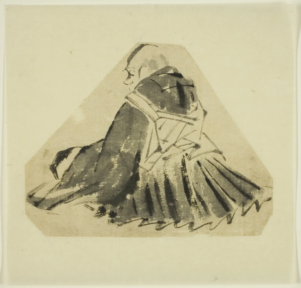 Sketch of a Priest by Hanabusa Itcho, print, 1610-1868