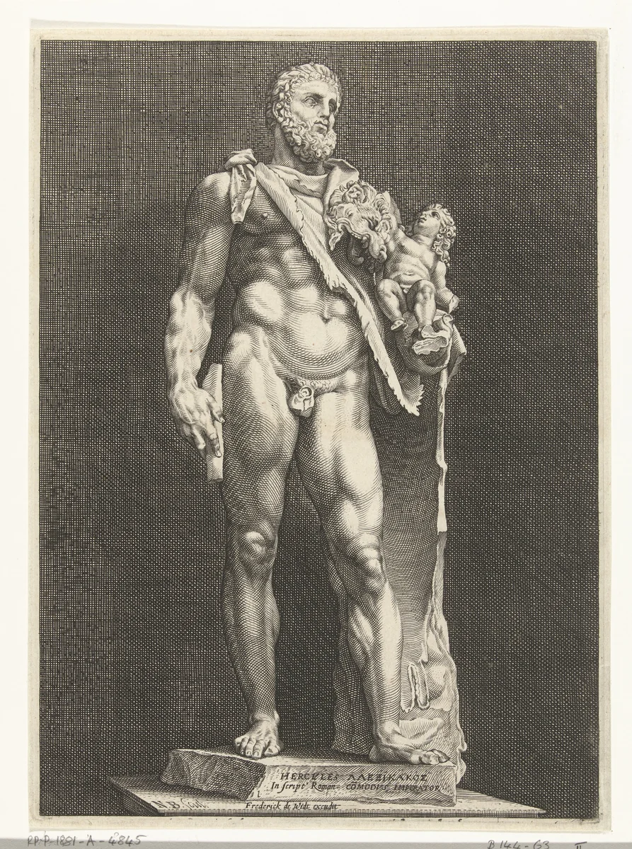 Hercules en Telephos by Unknown, print, 1592-1605