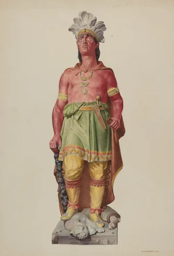 Cigar Store Indian by Robert W.R. Taylor, index of american design, 1940