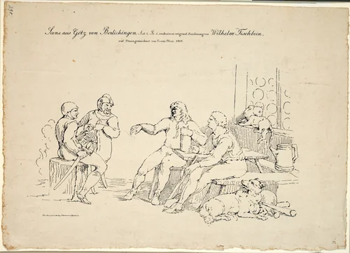 Act 1, Scene 1 from Götz van Berlichingen by Franz Pforr, print, 1805
