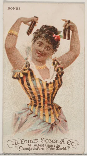 Bones, from the Musical Instruments series (N82) for Duke brand cigarettes by W. Duke, Sons & Co., print, 1888