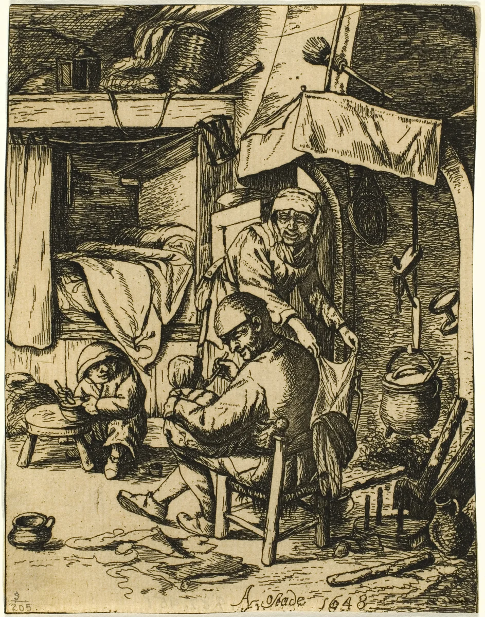 The Pater Familias by Adriaen van Ostade, print, 1648