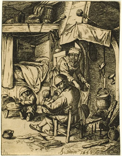 The Pater Familias by Adriaen van Ostade, print, 1648