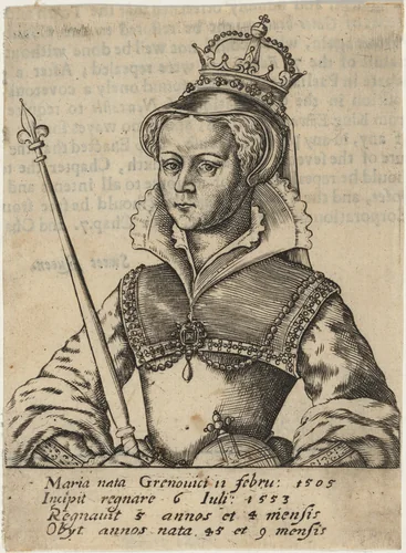 Queen Mary I of England by Unknown 19th Century, print, 1622