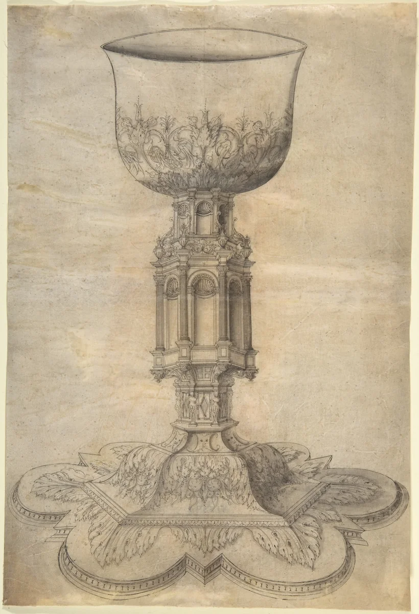 Design for a Chalice by anonymous, drawing, 1525-1585