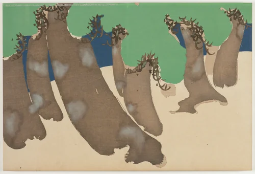 Flowers of a Hundred Worlds (Momoyogusa): Windswept Pines (Sonarematsu) by Kamisaka Sekka, book, 1909-1910