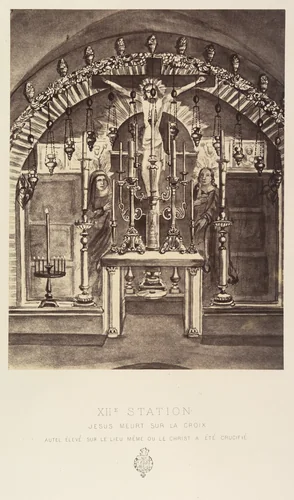 XIIe Station. Jésus meurt sur la croix. Autel élevé sur le lieu même ou le Christ a été crucifié by Louis de Clercq, photograph, 1860