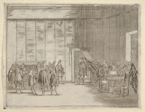 Francesco I d'Este, with his Gentle Manner, is Loved by All of the Noblemen in his Court, from "L'Idea di un Principe ed Eroe Cristiano in Francesco I d'Este, di Modena e Reggio Duca VIII [...]" by Bartolomeo Fenice, print, 1659