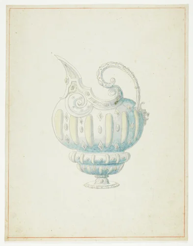 Pattern for Ewer by Giuseppe Grisoni, drawing, 1719-1769