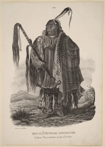 Ein Monitari Indianer by Karl Bodmer, print, 1839