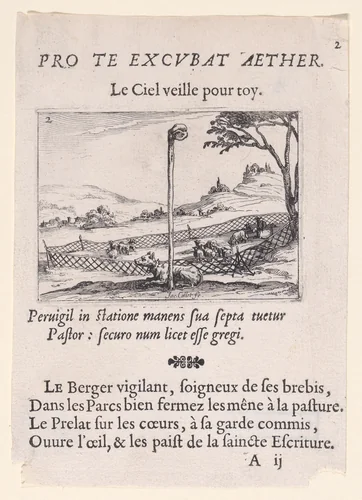 L'Oeil Vigilant (The Vigilant Eye), plate 2 from "Lux Claustri ou La Lumière du Cloitre" (The Light of the Cloisters) by Jacques Callot, print, 1621-1635