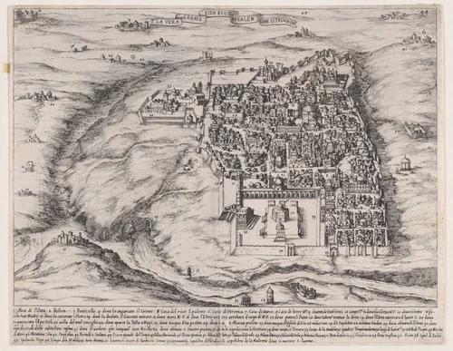 Plate 36, from "Trattato delle Piante & Immagini de Sacri Edifizi di Terra Santa" (Treatise of the Plans & Images of the Sacred Buildings of the Holy Land) by Jacques Callot, print, 1620