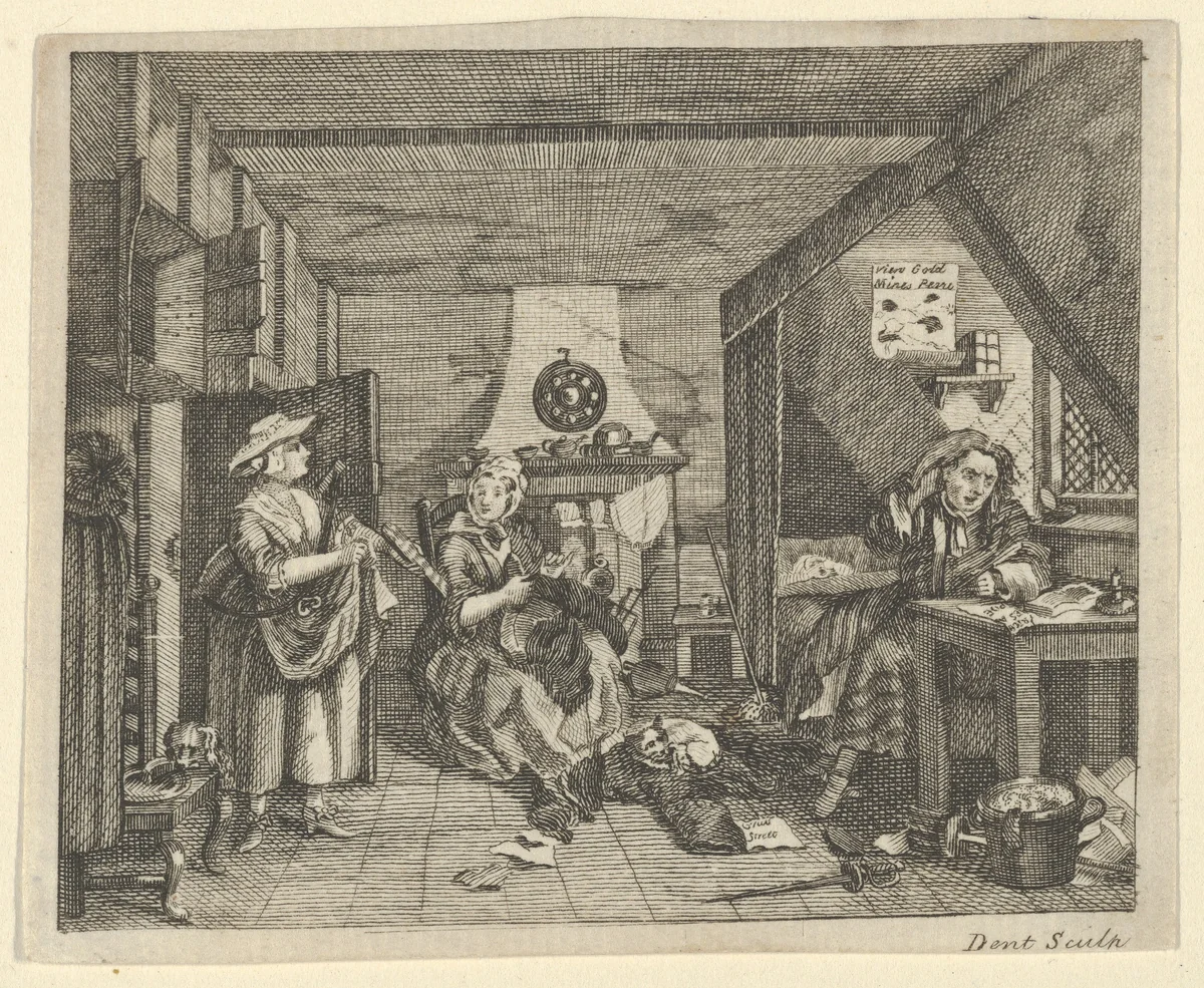 The Distressed Poet by Dent, print, 1795-1805