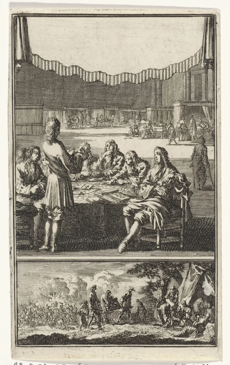Titelpagina voor: Salomon van Rusting  'Nieuw-Gebouw der Genees-konst', 1706 by Jan Luyken, print, 1706