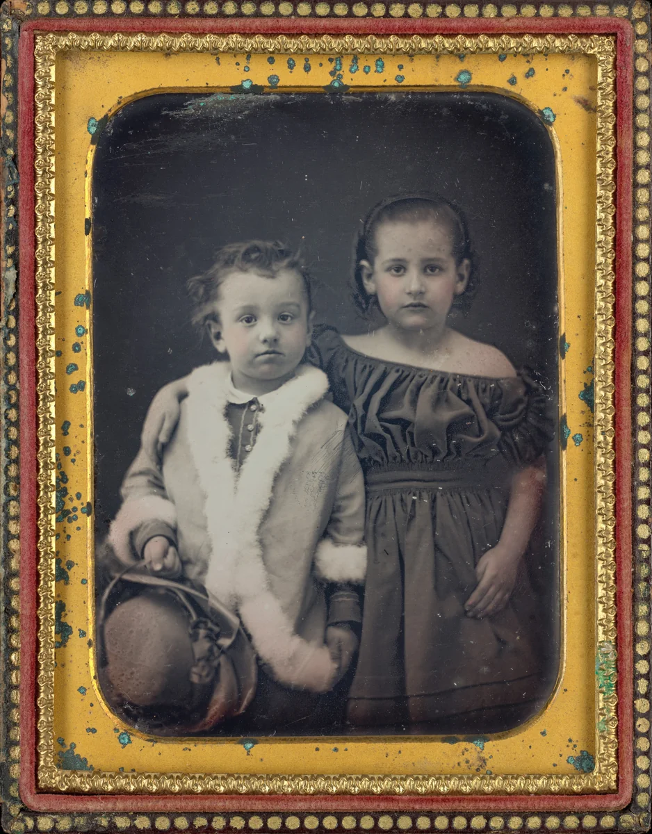 Portrait of Two Children by American 19th Century, photograph, 1850-1859