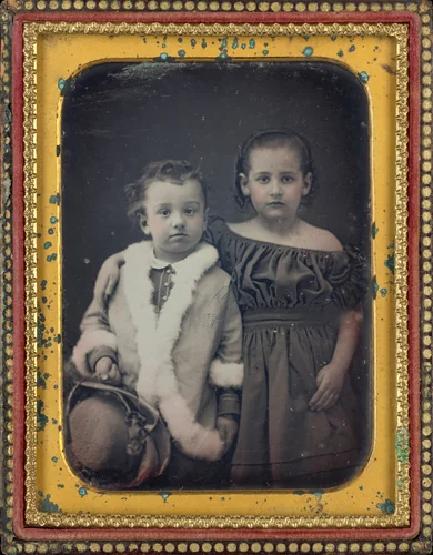 Portrait of Two Children by American 19th Century, photograph, 1850-1859