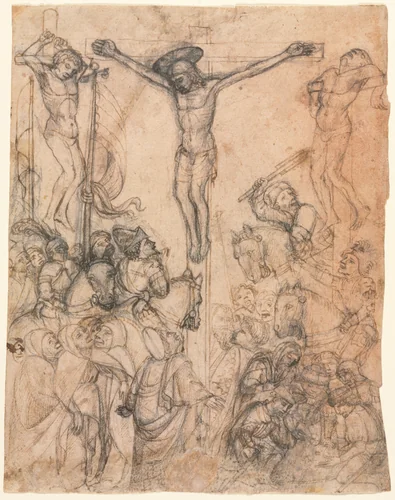 Crucifixion with the Two Thieves by Unknown, drawing, 1450-1500