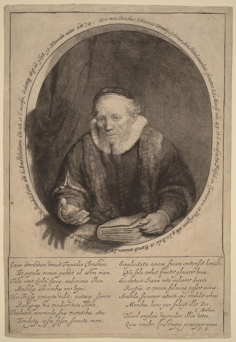 Jan Cornelisz. Sylvius by Rembrandt van Rijn, print, 1646
