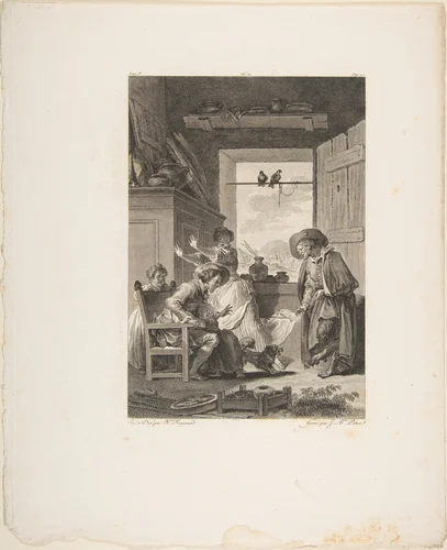 Belphegor, from Contes et nouvelles en vers par Jean de La Fontaine. A Paris, de l'imprimerie de P. Didot, l'an III de la République, 1795 by Jean-Baptiste Patas, print, 1795
