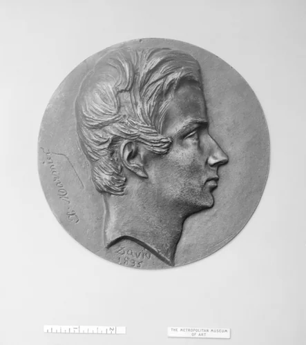 Xavier Marmier (1809–1892), French soldier, traveler, Member of the Academy by Pierre-Jean David d'Angers, metalwork, 1835
