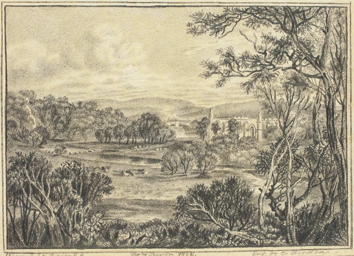 Bolten Abbey, Wharfdale by Mary Trevor, drawing, 1826
