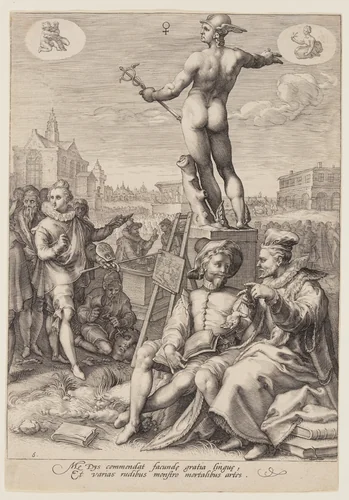 Mercury Presiding over the Arts, from Seven Planetary Gods by Jan Saenredam, print, 1596