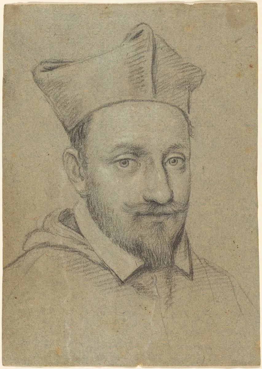Portrait of a Cardinal (Alessandro Peretti Montalto?) by Ottavio Leoni, drawing, 1578-1630