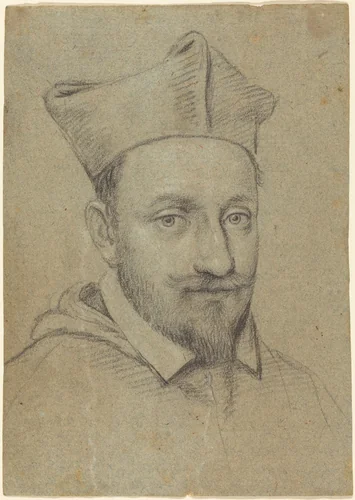 Portrait of a Cardinal (Alessandro Peretti Montalto?) by Ottavio Leoni, drawing, 1578-1630