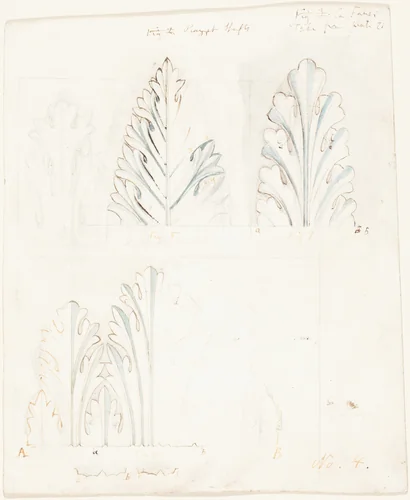 Ornamental Study with Acanthus Motif for "The Stones of Venice" by John Ruskin, drawing, 1849