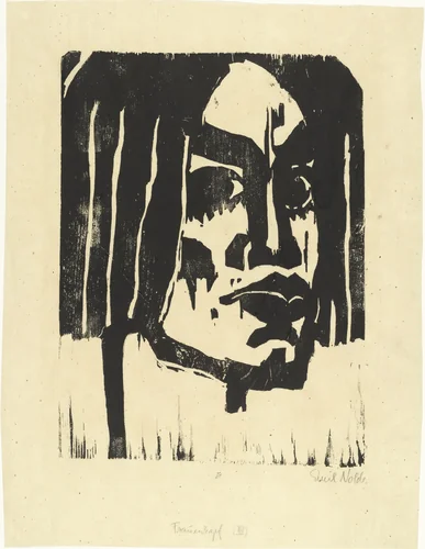 Head of a Woman III (Frauenkopf III) by Emil Nolde, print, 1912