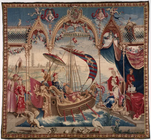 The Emperor Sailing, from The Story of the Emperor of China by Guy-Louis Vernansal, textile, 1716-1722