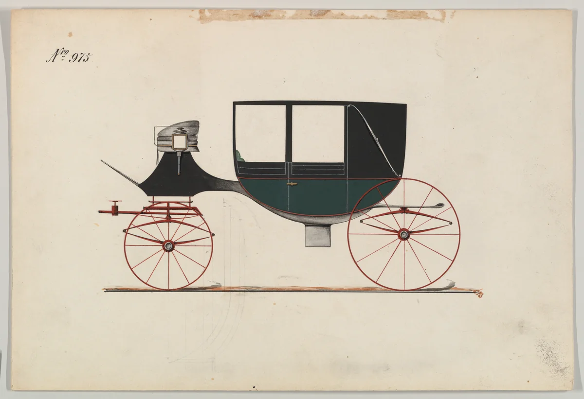 Landau #975 by Brewster & Co., drawing, 1850-1870