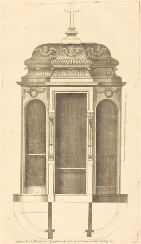 Plan et elevation des plus beaux confessionnaux de Paris, tres fidelemant mesure by Jean Le Blond, print, 1688