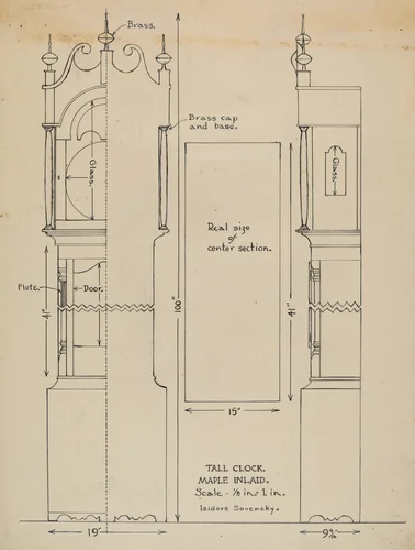 Tall Clock by Isidore Sovensky, index of american design, 1936