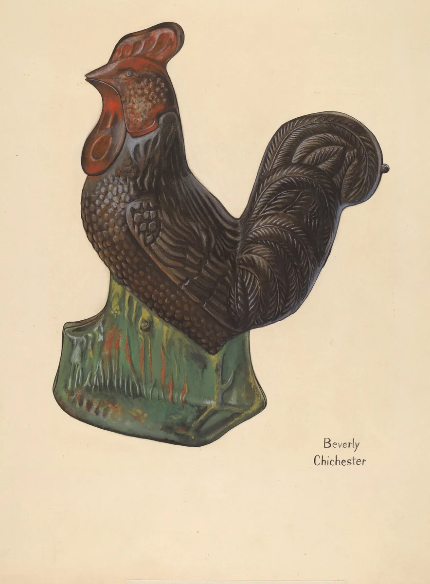 Toy Bank: Rooster by Beverly Chichester, index of american design, 1937