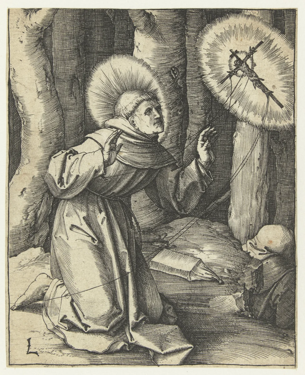 De stigmatisatie van de heilige Franciscus by Unknown, print, 1512-1516