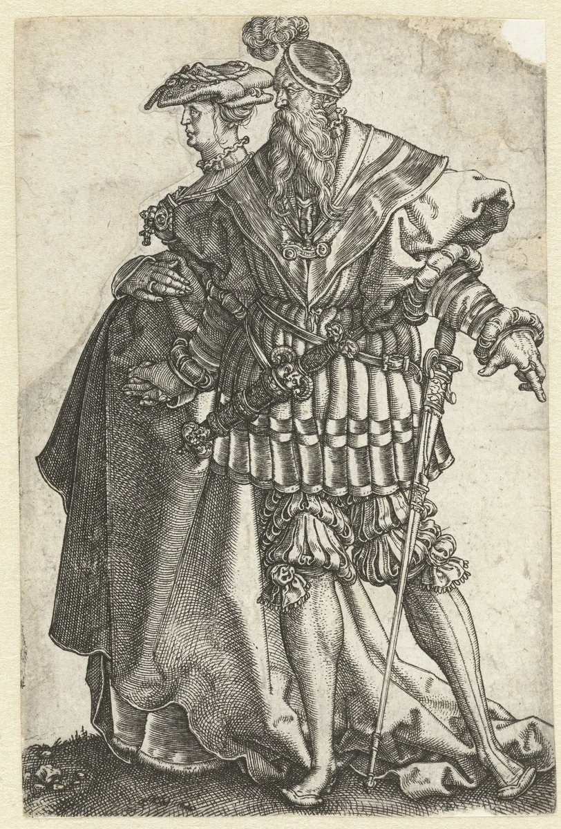 Dansend paar by Unknown, print, 1538