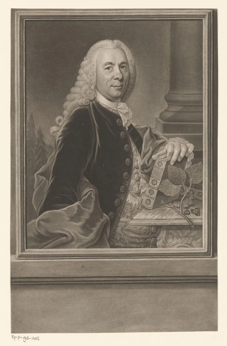 Portret van Christoph Jacob Trew by Johann Jacob Haid, print, 1714-1767