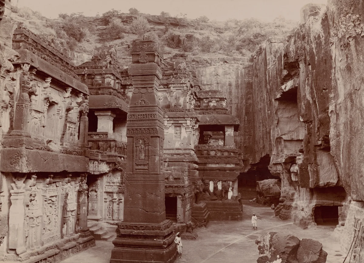 Khalias Rock-Hewn Temple, Ellora by Raja Deen Dayal, photograph, 1885-1895