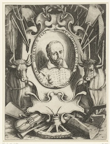 Portret van Giovanni Domenico Peri by Jacques Callot, print, 1619